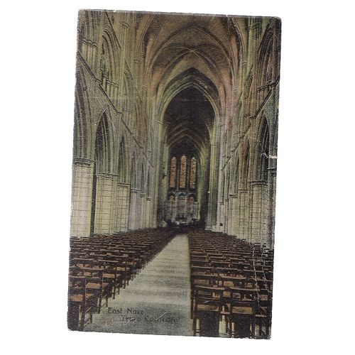 EAST NAVE, TRURO CATHEDRAL, CORNWALL used vintage postcard 1914 postmark =