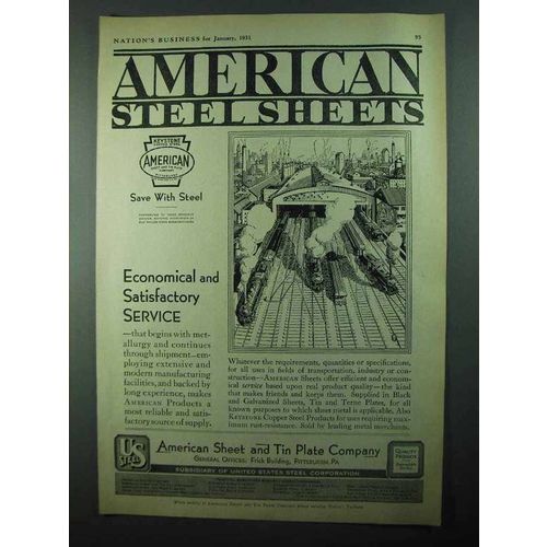 1931 American Sheet and Tin Plate Company Ad - Service