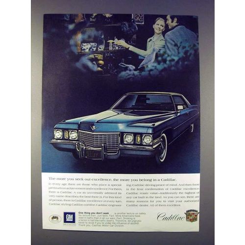 1972 Cadillac Car Ad - The More You Seek Excellence