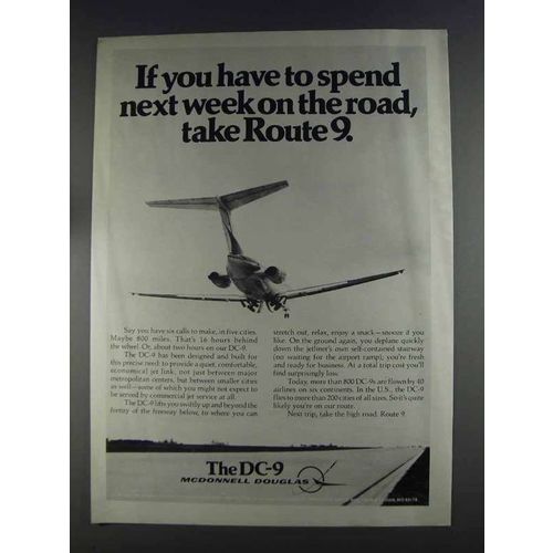 1980 McDonnell Douglas DC-9 Jetliner Ad - Route 9