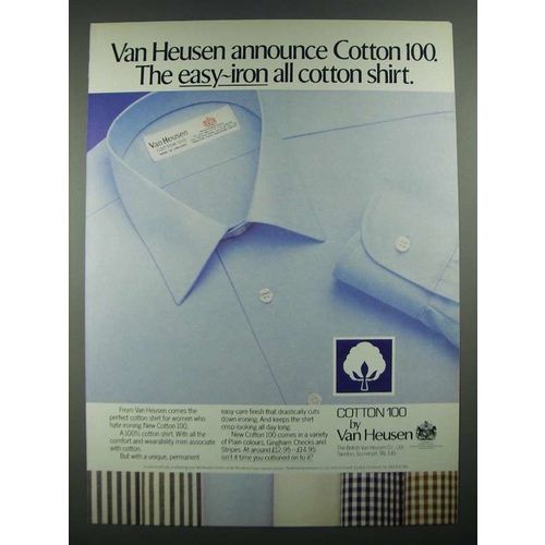 1980 Van Heusen Cotton 100 Shirt Ad - Easy-Iron