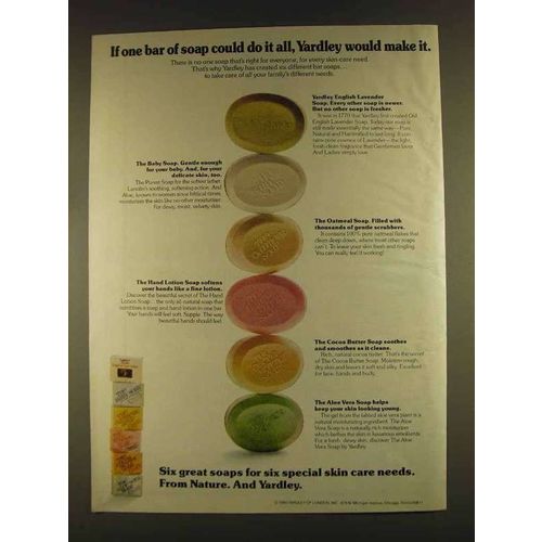 1980 Yardley Soap Ad - If One Bar Could Do it All