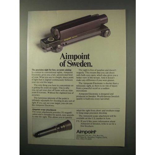 1980 Aimpoint Electronic Sight Ad - Of Sweden