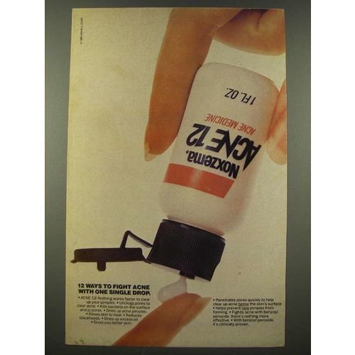 1986 Noxzema Acne 12 Ad - 12 Ways to Fight Acne With One Single Drop