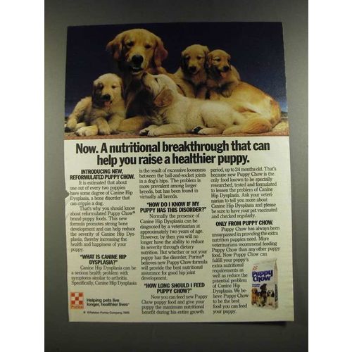 1986 Purina Puppy Chow Ad - A Nutritional Breakthrough That Can Help
