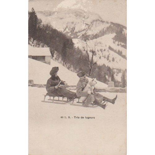Switzerland 1903 Luges trio humour see others