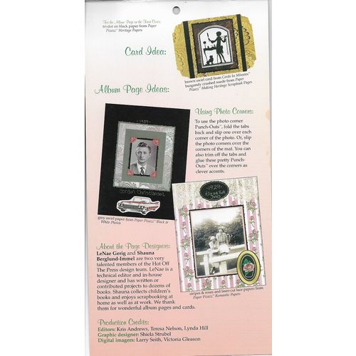 Paper Pizazz Punch Outs Heritage Craft Book 11 Pages HOTP 3337 Acid Lignin Free