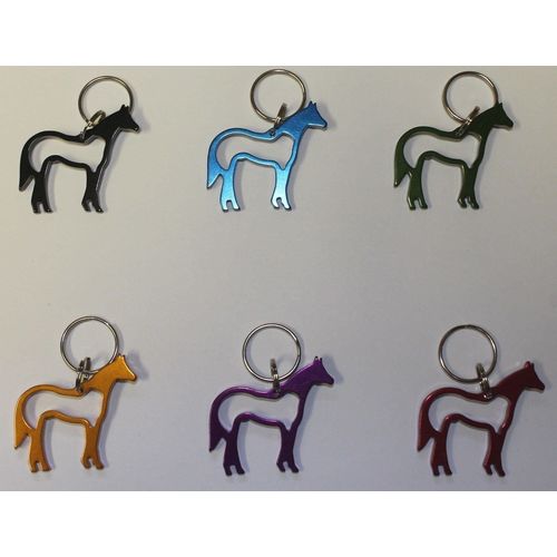Aluminum Quarter Horse Key Chain - Choice of Black Blue Green Orange Purple Red