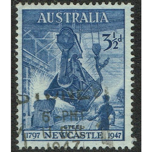 Australia 1947 150th Anniversary of Newcastle 3½d Blue SG220 FU