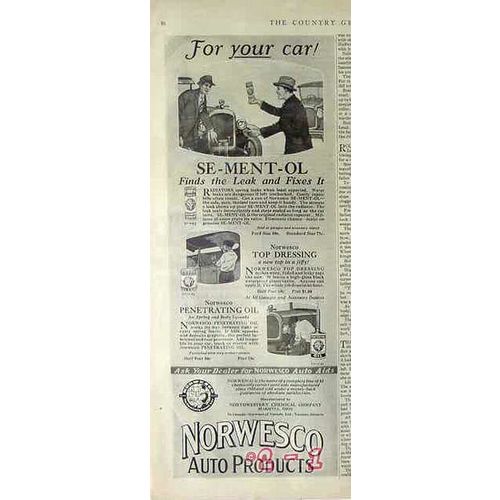 NORTHWESTERN CHEMICAL COMPANY 1926 for your car Norwesco vintage ad