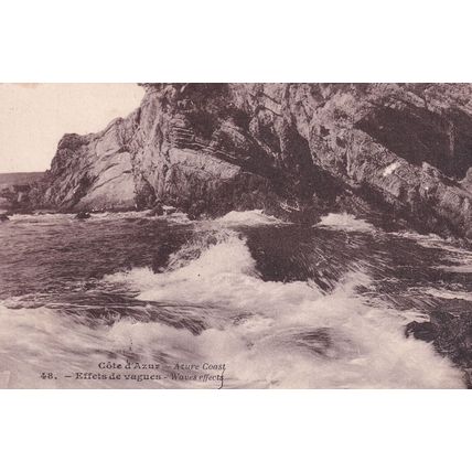 Cote D'Azur Waves Effects Antique French Postcard