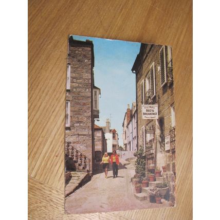 1970s Photo Precision Postcard - St Ives Street / B&B scene - cornwall