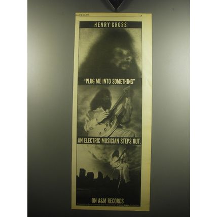 1975 Henry Gross Plug Me Into Something Album Ad - Electric Musician steps out
