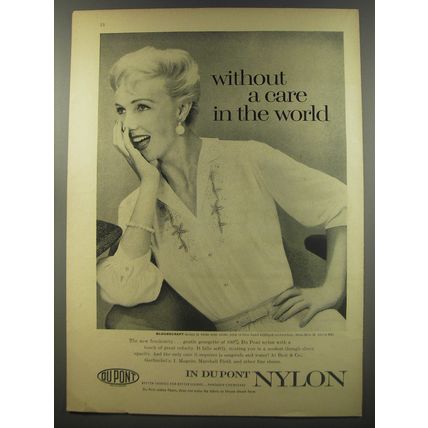 1956 Du Pont Nylon Ad - Blousecraft blouse - without a care in the world