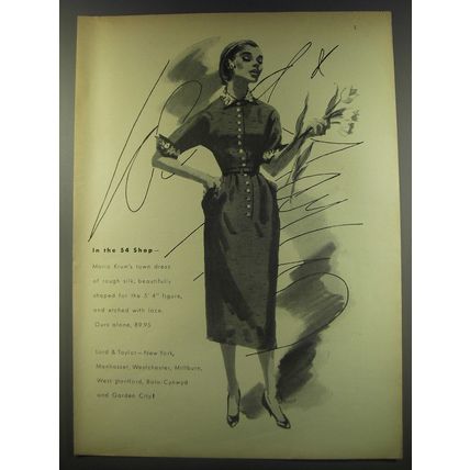 1956 Lord & Taylor Maria Krum Town Dress Ad - In the 54 Shop