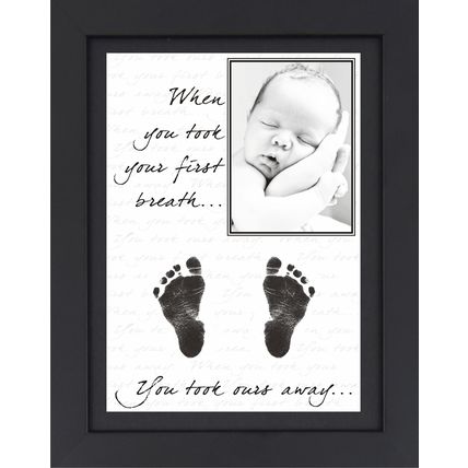 Personalised New Baby Keepsake Gift Boy Girl Hand Prints Footprints Kit Photo A4