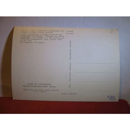 1919 FORD T veteran car unused French postcard dated 1967 (a) #