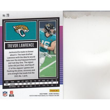 TREVOR LAWRENCE 2022 AUTOGRAPHED JACKSONVILLE JAGUARS ALL-PRO QUARTERBACK CARD