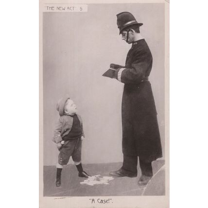 New Smoking Act Child Dropping Case Cigarettes Policeman Old RPC Postcard