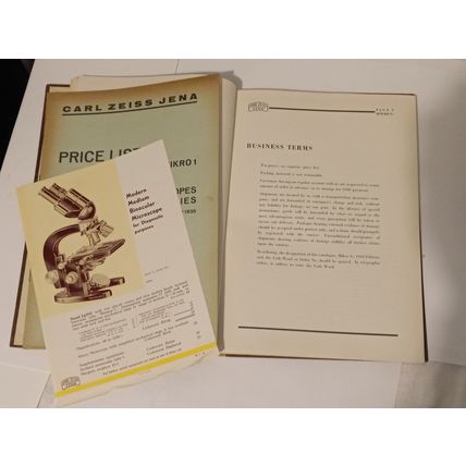 Rare Hardcover Carl Zeiss Microscope Catalog 1934 Edition w UK Prices