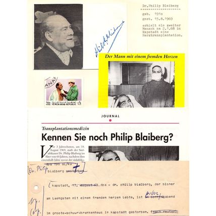Philip Blaisberg Africa Dentist Of Heart Transplant History Hand Signed Autograp