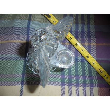 Crystal GLASS FEMALE ANGEL Candle Holder 7 3/4" Tall! Stunning! $14.00 obo!
