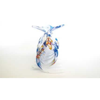 White blue yellow floral hawaiian style hair claw clamp clip