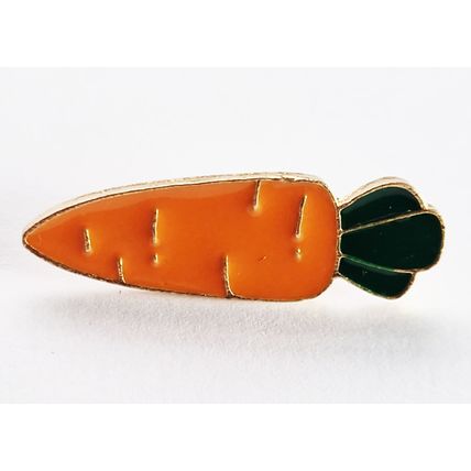 Novelty Vegan Vegeterian Carrot Brooch Lapel Pin Badge Vegatable