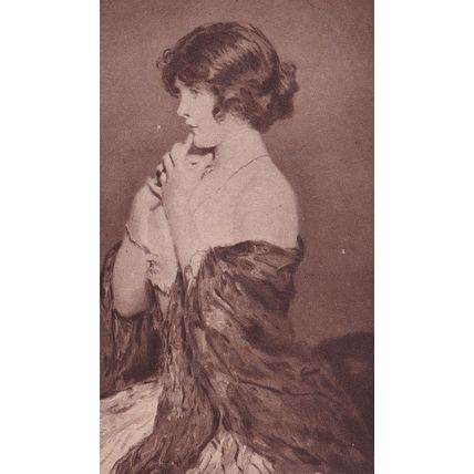 Eyre & Spottiswoode Postcard Victorian Woman - Woodbury Series No 6476