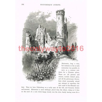 Ehrenfels, Nr Bingen, Germany, Book Illustration (Print), c1875