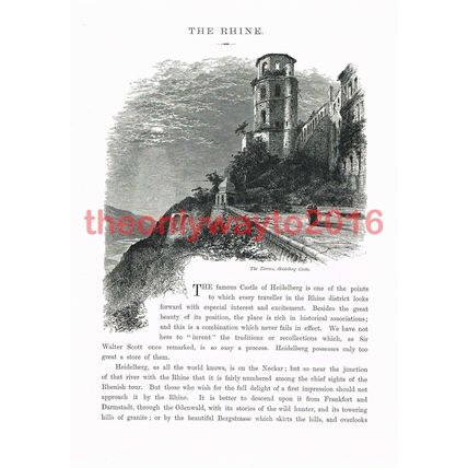 Heidelberg Castle. Terrace, Germany, Book Illustration (Print), c1875