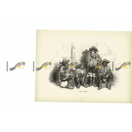 Indian Workmen, Chincha Islands, Peru, Book Illustration, c1880