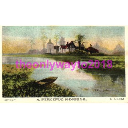Peaceful Morning, A H Cole, Postcard 1900s