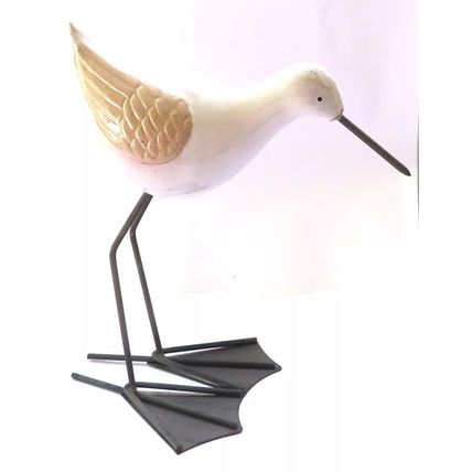 Ceramic Bird Ornament with Metal Beak & Legs 21.5 CM Figurine Gift Ornathology