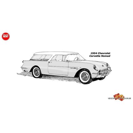 KEYCHAIN WHITE 54 CHEVY CORVETTE NOMAD CONCEPT GREAT GIFT For DESK DISPLAY