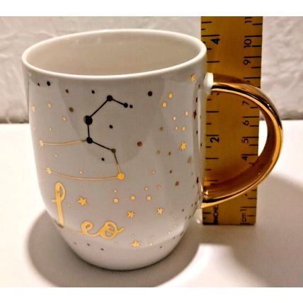 Leo Horoscope Gold Handle Zodiac Constellation Sign Drinking Coffee Tea Mug