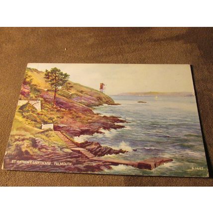 Valentines Postcard - St Anthony Lighthouse, Falmouth - Artist E.W Trick A1442