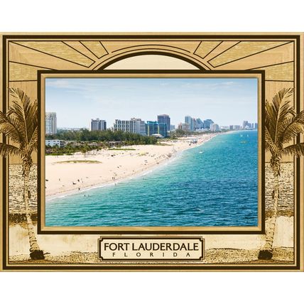 Fort Lauderdale Florida Laser Engraved Wood Picture Frame Landscape (3 x 5)