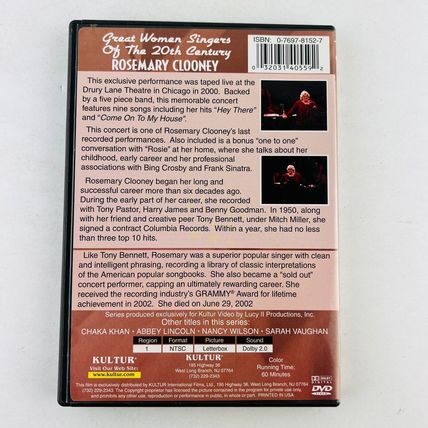 Rosemary Clooney - Great Women Singers of the 20th Century DVD