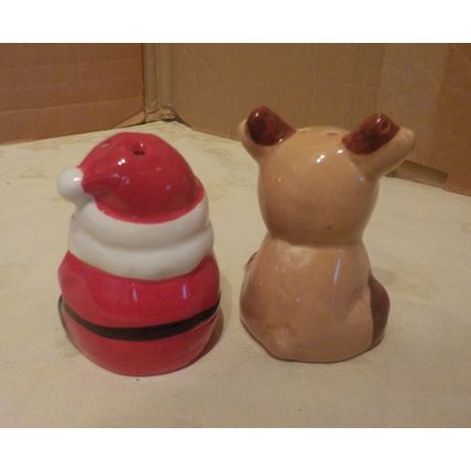Christmas Santa & Rudolph Salt & Pepper Shakers (Boxed) - NEW
