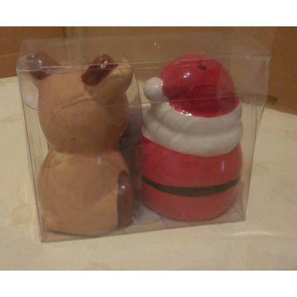 Christmas Santa & Rudolph Salt & Pepper Shakers (Boxed) - NEW