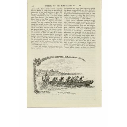 Maori War Canoe, New Zealand, Book Illustration, c1905