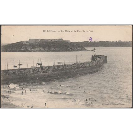 Le Môle et le Fort de la Cité, St-Malo, c.1925 - Lamiré CPA