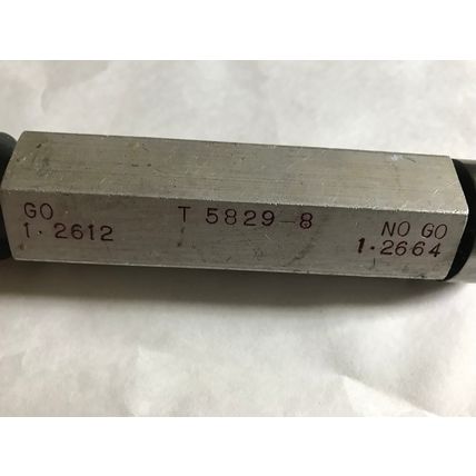 THE PIPE MACHINERY INSPECTION GAGE GO NO GO PLUG GAUGE 1.2612 1.2664,ET