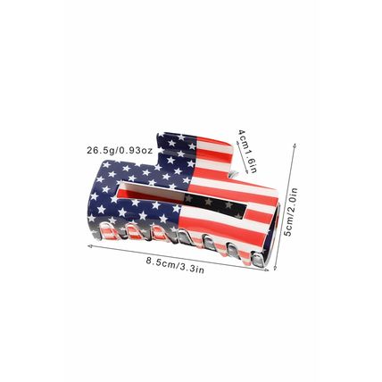 Dark Blue American Flag Print Square Claw Clip