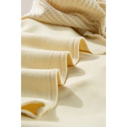 Beige Thermal Knit Patchwork Exposed Seam Long Sleeve Top
