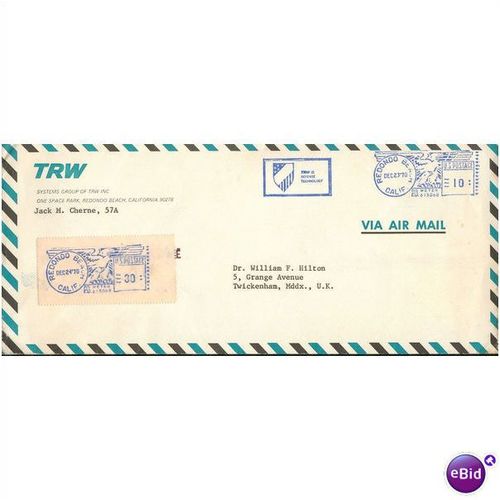 USA Airmail 1970 - TRW One Space Park, Redondo Beach