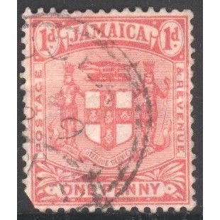 Jamaica 1903 - SG34 - 1d grey/red - Arms Of Jamaica - used
