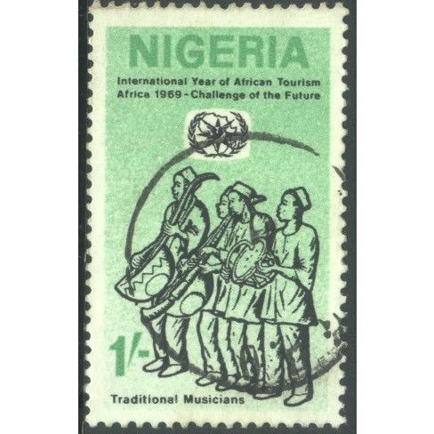 Nigeria 1969 - SG238 - 1s black/green - Traditional Musicians - used