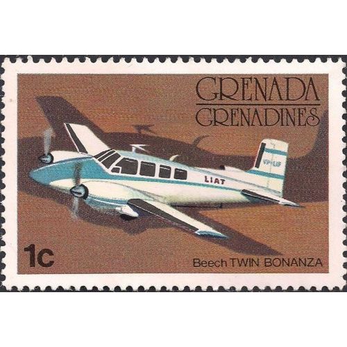 GRENADINES, AIR, Beech 50 Twin Bonanza, brown 1976, 1c